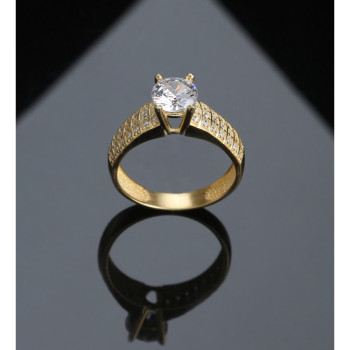 خاتم فضة خالص مرصع كريستال #582 