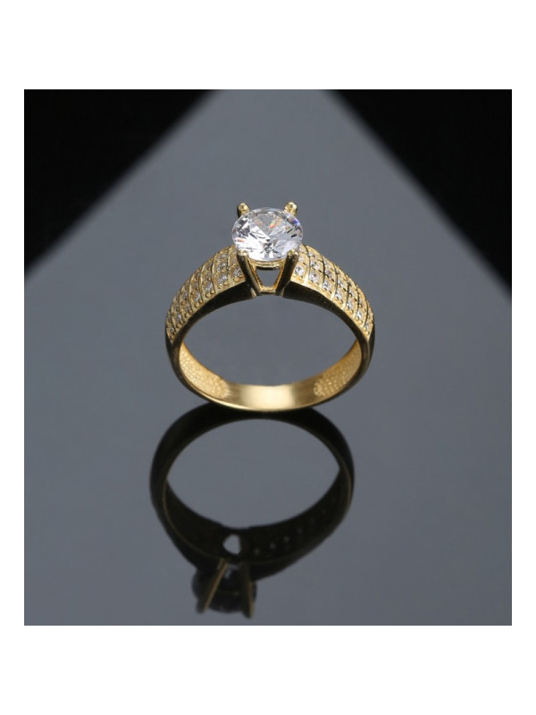 خاتم فضة خالص مرصع كريستال #582