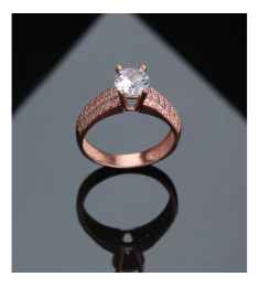 خاتم فضة خالص مرصع كريستال #582