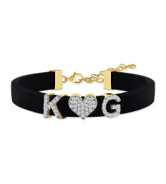 اسوارة فضة خالص بحرفين مرصع بالكريستال #157