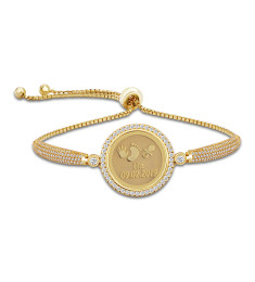 اسوارة فضة مطلي ذهب مرصع بالكرستال باسمين #220