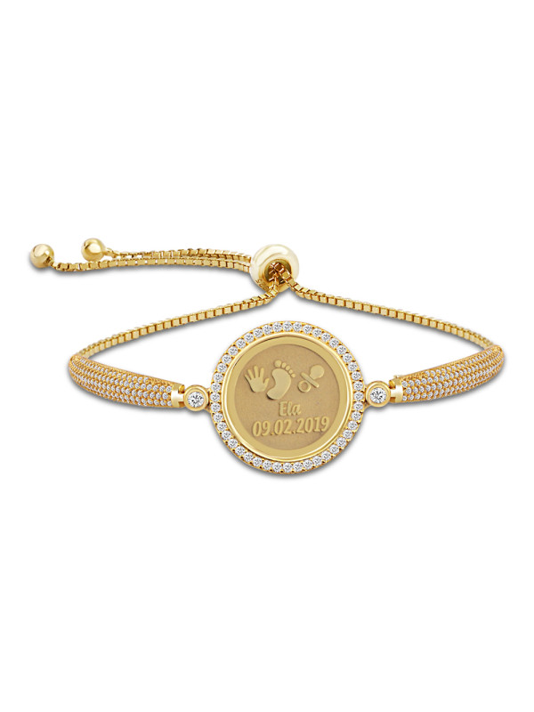 اسوارة فضة مطلي ذهب مرصع بالكرستال باسمين #220