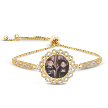 اسوارة فضة مطلي ذهب مرصع بالكرستال بصورة #222 