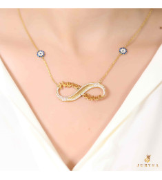 سلسال فضة خالص باسمين مرصع بالكريستال انفنتي #267