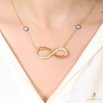 سلسال فضة خالص باسمين مرصع بالكريستال انفنتي #267 