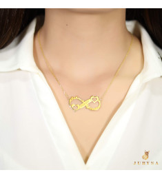 سلسال فضة خالص باسمين وتاريخ #103