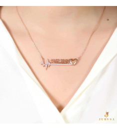 سلسال فضة خالص باسم مرصع بالكريستال #168