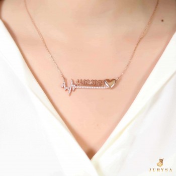 سلسال فضة خالص باسم مرصع بالكريستال #168 