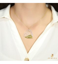 سلسال حلقات فضة خالص بثلاثة اسماء مرصع بالكريستال #128