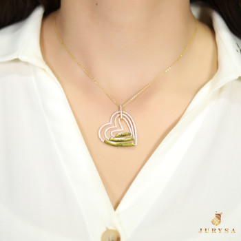 سلسال حلقات فضة خالص بثلاثة اسماء مرصع بالكريستال #128 