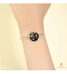 اسوارة فضة مطلي ذهب مرصع بالكرستال بصورة #221