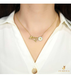 سلسال زهرة الباباتيا فضة عيار 925 بإسمك #190