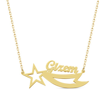 سلسال فضة خالص باسم مع نجمة #105 