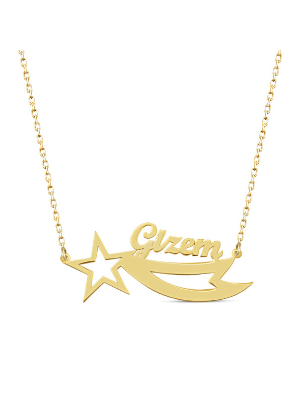 سلسال فضة خالص باسم مع نجمة #105