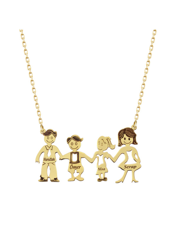 سلسال العائلة فضة خالص باربع اسماء #187