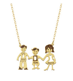 سلسال العائلة فضة خالص بثلاث اسماء #185