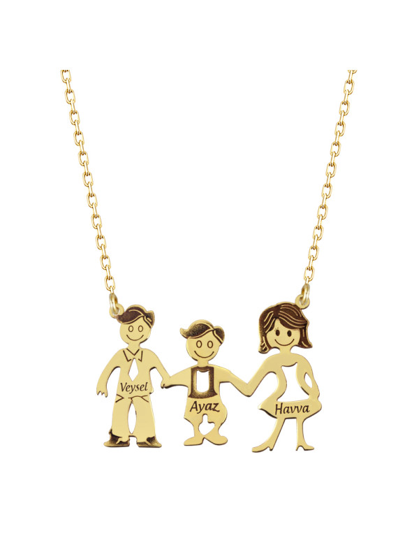 سلسال العائلة فضة خالص بثلاث اسماء #185