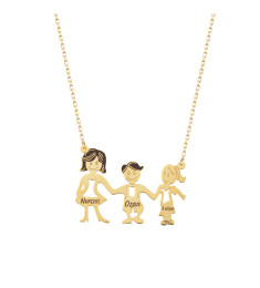 سلسال العائلة فضة خالص بثلاث اسماء #184