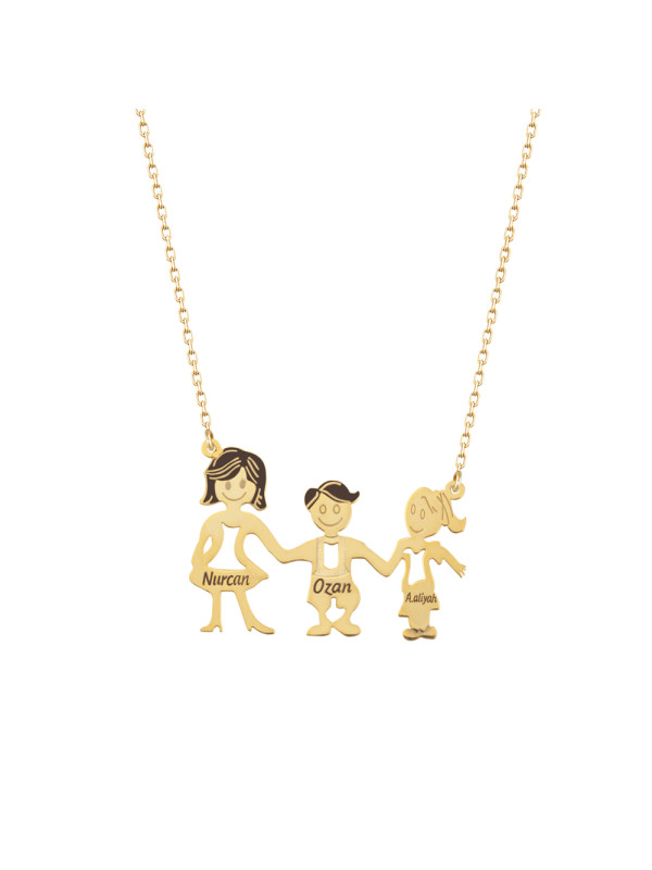 سلسال العائلة فضة خالص بثلاث اسماء #184