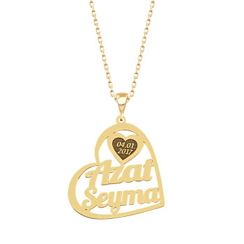  سلسال فضة خالص باسمين وتاريخ  #247 