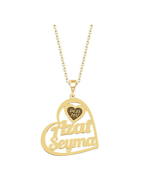  سلسال فضة خالص باسمين وتاريخ  #247