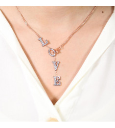 سلسال الحب فضة خالص مرصع كرييستال #750