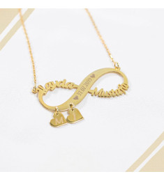 سلسال فضة خالص باسمين وتاريخ وحرفين #785