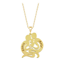 سلسال الام والاب فضة خالص باسمين #238