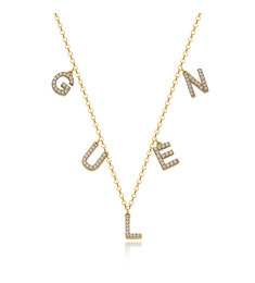 سلسال فضة خالص باسم مرصع بالكريستال #172