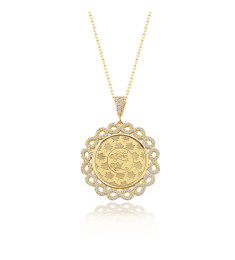 سلسال فضة خالص باسمين مرصع بالكريستال #164