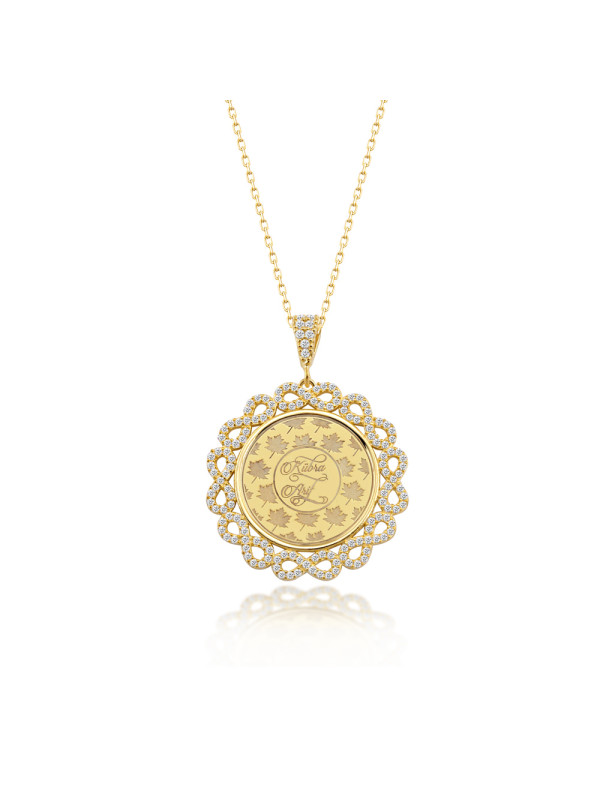 سلسال فضة خالص باسمين مرصع بالكريستال #164