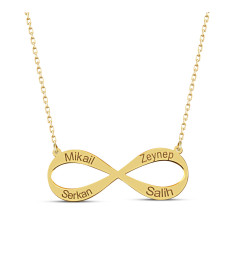 سلسال فضة خالص باربع اسماء #100