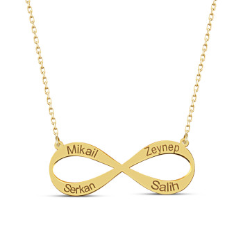 سلسال فضة خالص باربع اسماء #100