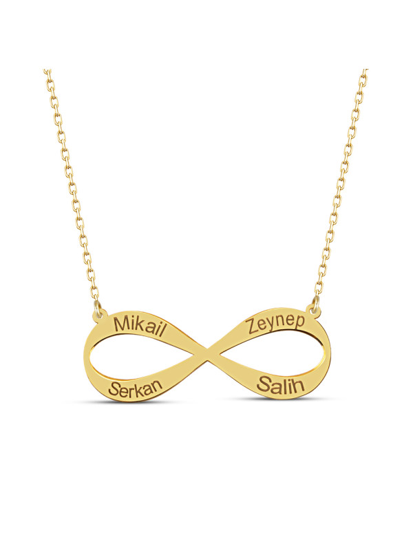 سلسال فضة خالص باربع اسماء #100