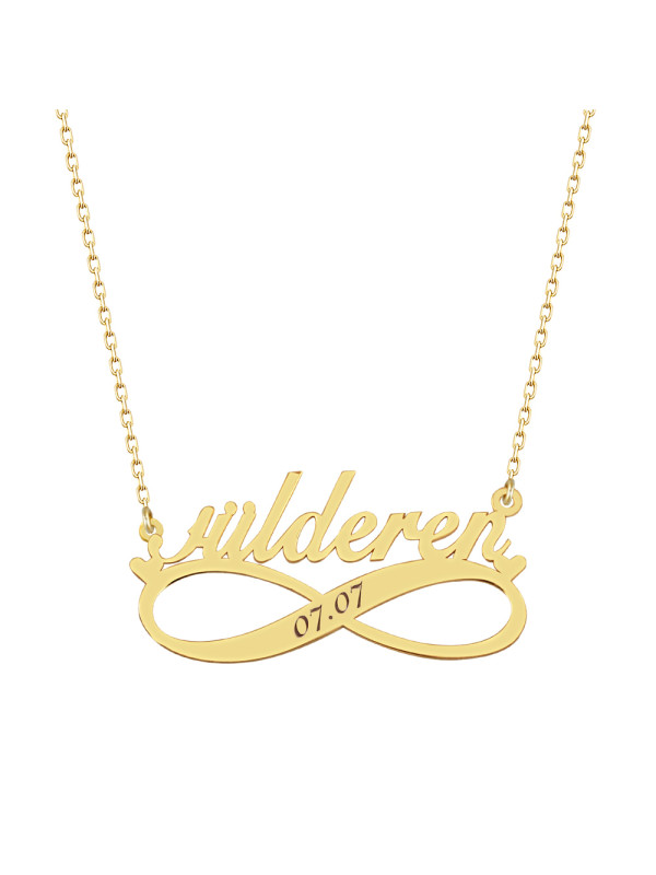 سلسال فضة خالص باسم وتاريخ #101