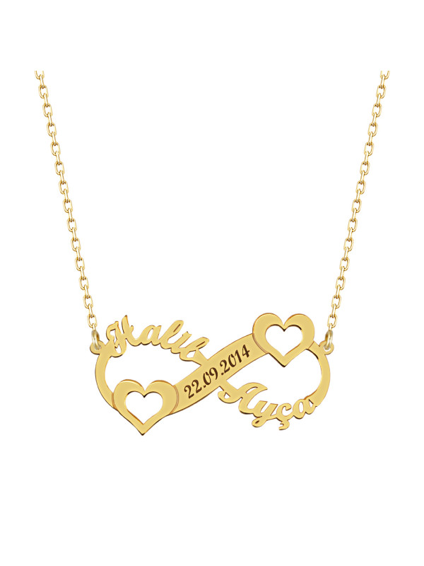 سلسال فضة خالص باسمين وتاريخ #103