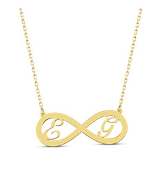 سلسال انفنتي فضة خالص بحرفين  #135