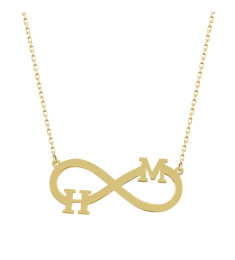 سلسال انفنتي فضة خالص بحرفين  #141