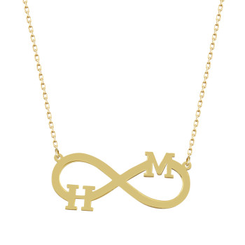 سلسال انفنتي فضة خالص بحرفين  #141