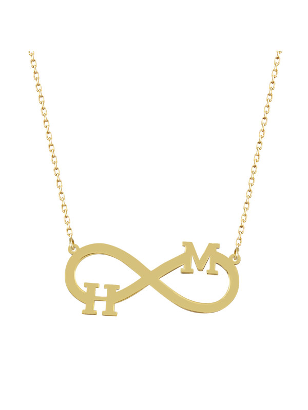 سلسال انفنتي فضة خالص بحرفين  #141