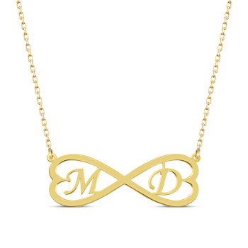 سلسال لا نهاية فضة خالص بحرفين #143