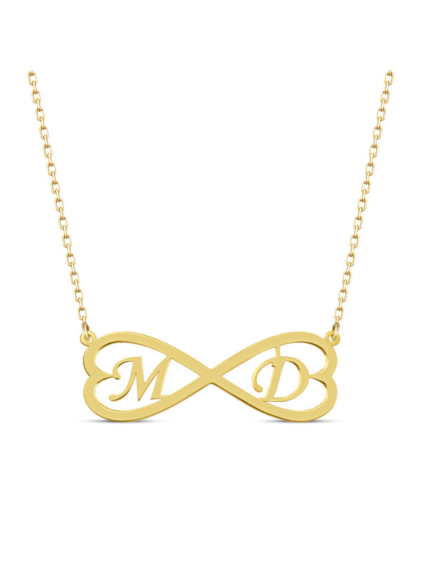 سلسال لا نهاية فضة خالص بحرفين #143