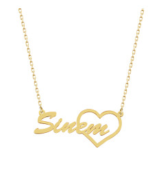 سلسال فضة خالص بإسم مع قلب  #111