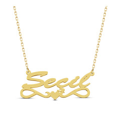 سلسال فضة خالص بإسم مع قلب   #147